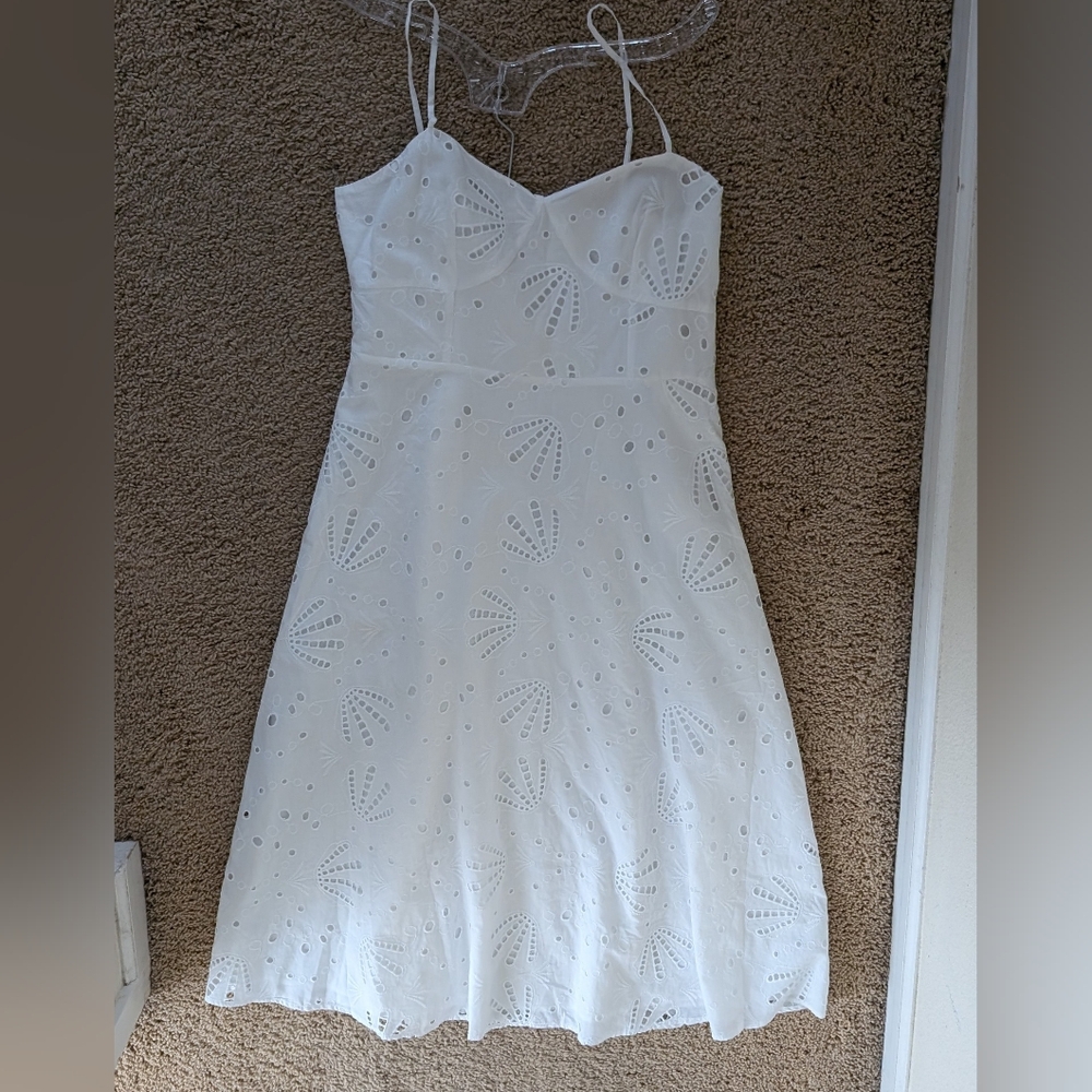 Eyelet embroidered white sundress size 12